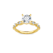 White 14K Gold Classic Diamond Accent Engagement Rings