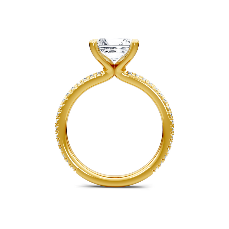 White 14K Gold Classic Diamond Accent Engagement Rings