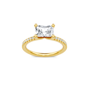 White 14K Gold Classic Diamond Accent Engagement Rings