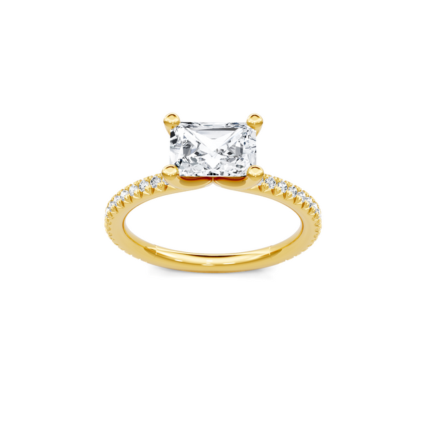 White 14K Gold Classic Diamond Accent Engagement Rings