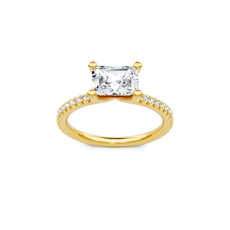White 14K Gold Classic Diamond Accent Engagement Rings