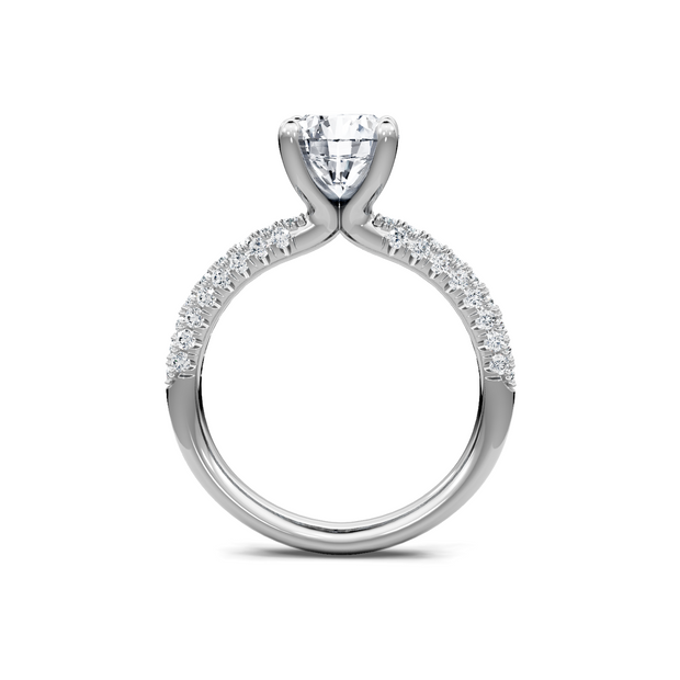 White 14K Gold Classic Diamond Accent Engagement Rings