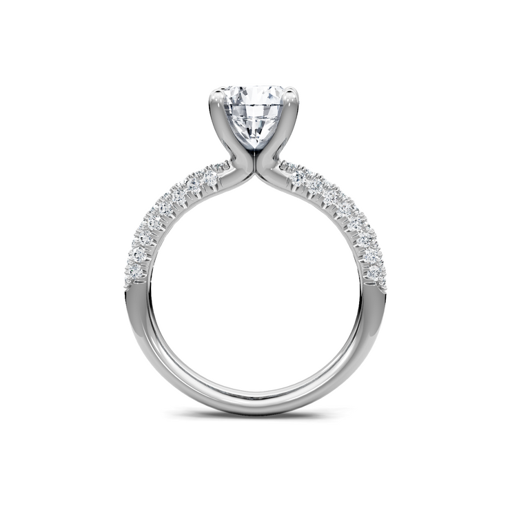White 14K Gold Classic Diamond Accent Engagement Rings