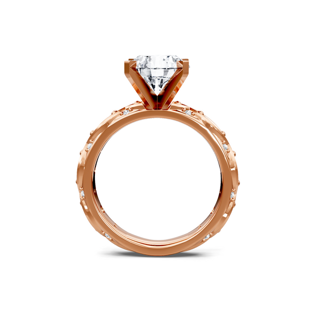 Yellow 14K Gold Classic Diamond Accent Engagement Rings