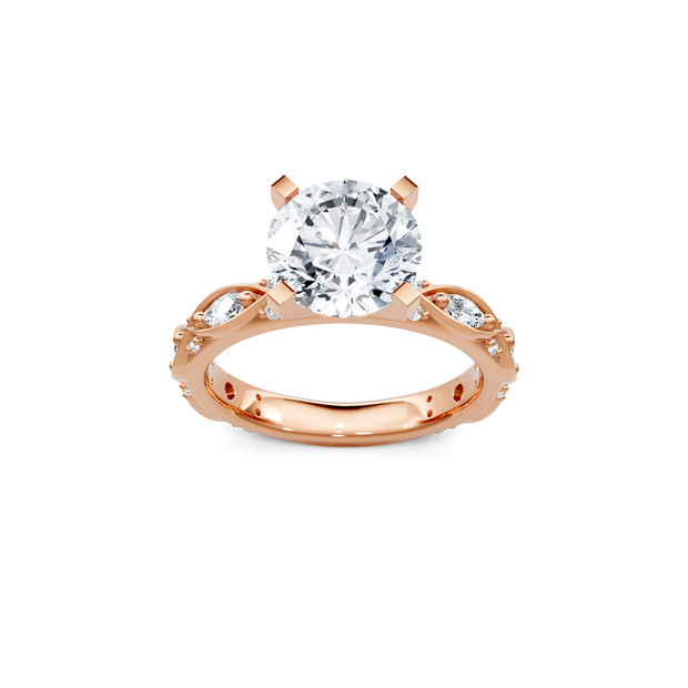 Yellow 14K Gold Classic Diamond Accent Engagement Rings