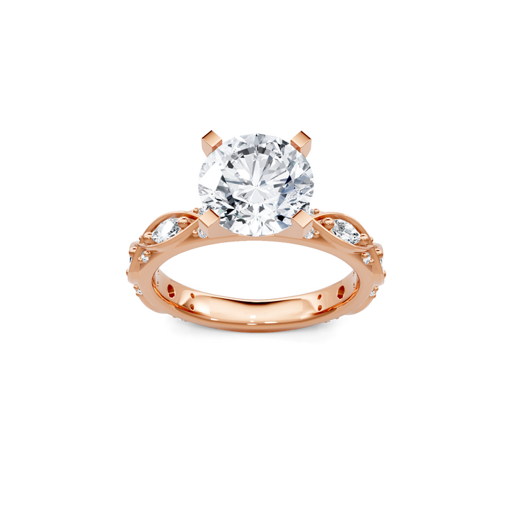 Yellow 14K Gold Classic Diamond Accent Engagement Rings