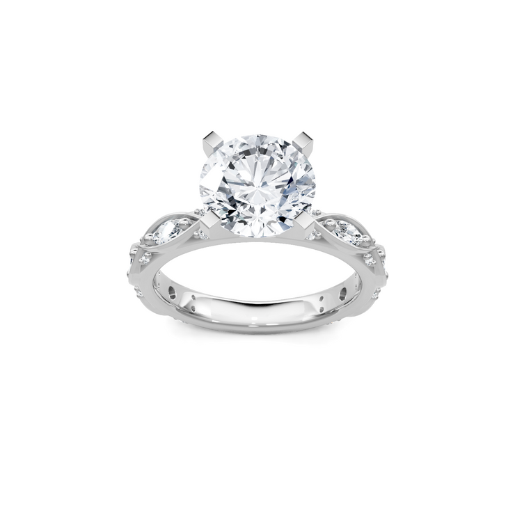 Yellow 14K Gold Classic Diamond Accent Engagement Rings