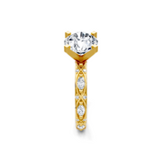 Yellow 14K Gold Classic Diamond Accent Engagement Rings