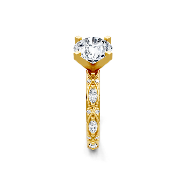 Yellow 14K Gold Classic Diamond Accent Engagement Rings