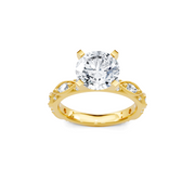 Yellow 14K Gold Classic Diamond Accent Engagement Rings