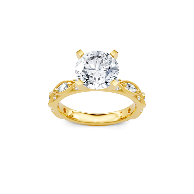 Yellow 14K Gold Classic Diamond Accent Engagement Rings