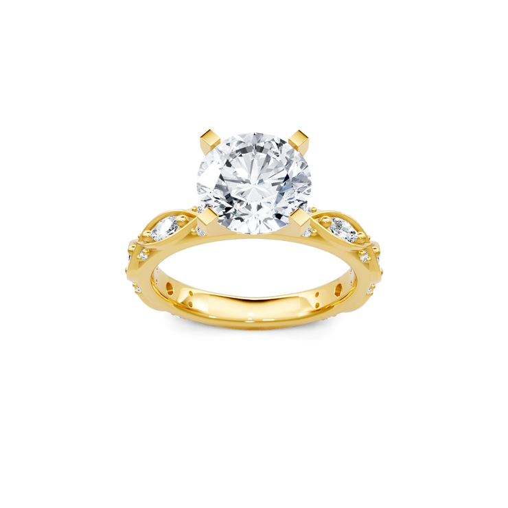 Yellow 14K Gold Classic Diamond Accent Engagement Rings