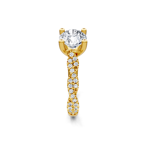 Yellow 14K Gold Classic Diamond Accent Engagement Rings