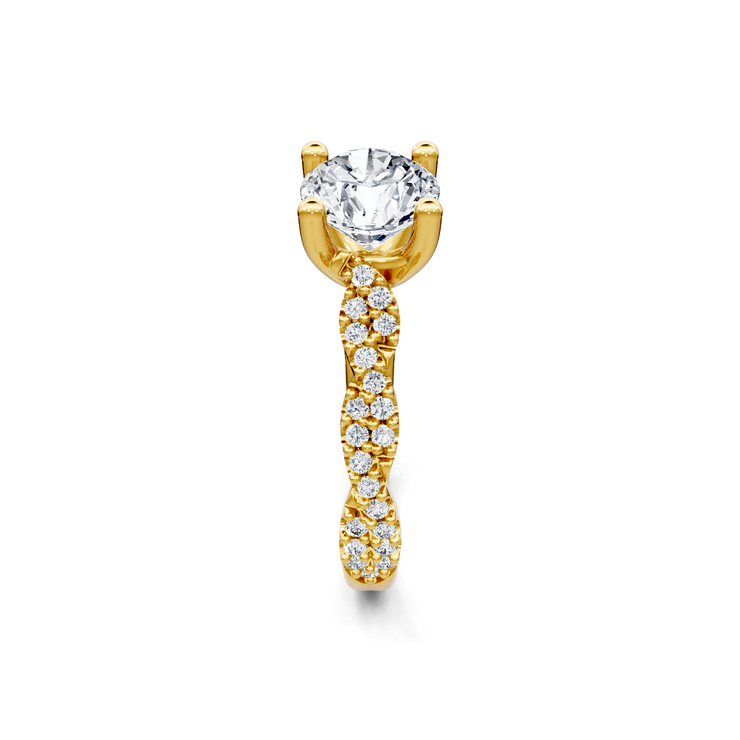 Yellow 14K Gold Classic Diamond Accent Engagement Rings