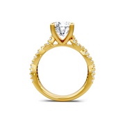Yellow 14K Gold Classic Diamond Accent Engagement Rings
