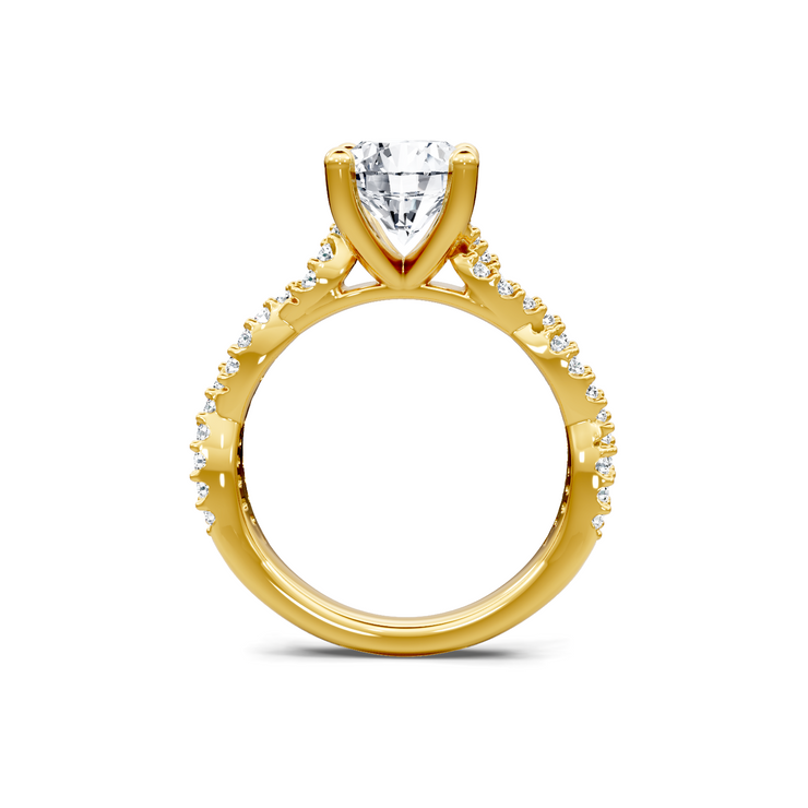 Yellow 14K Gold Classic Diamond Accent Engagement Rings