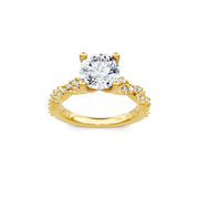 Yellow 14K Gold Classic Diamond Accent Engagement Rings