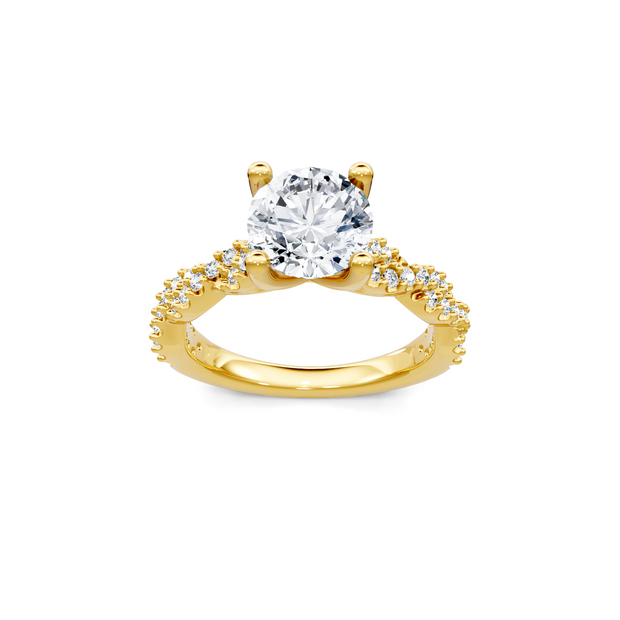 Yellow 14K Gold Classic Diamond Accent Engagement Rings