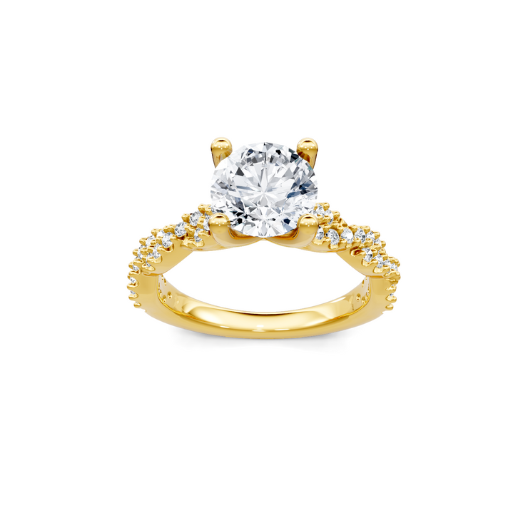 Yellow 14K Gold Classic Diamond Accent Engagement Rings