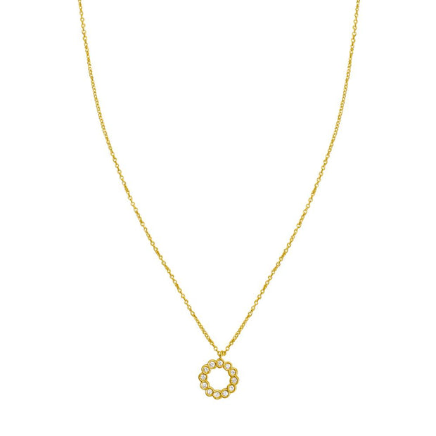 14K Petite Diamond Circle Necklace