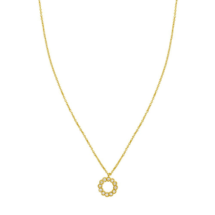 14K Petite Diamond Circle Necklace