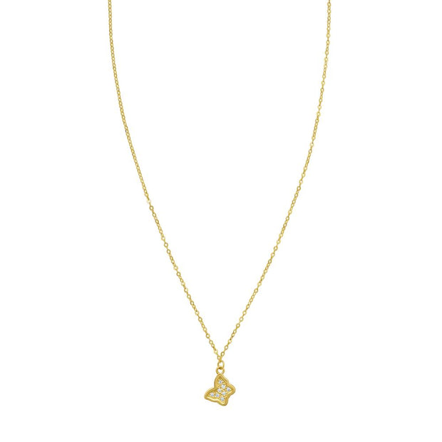 14K Petite Diamond Butterfly Necklace