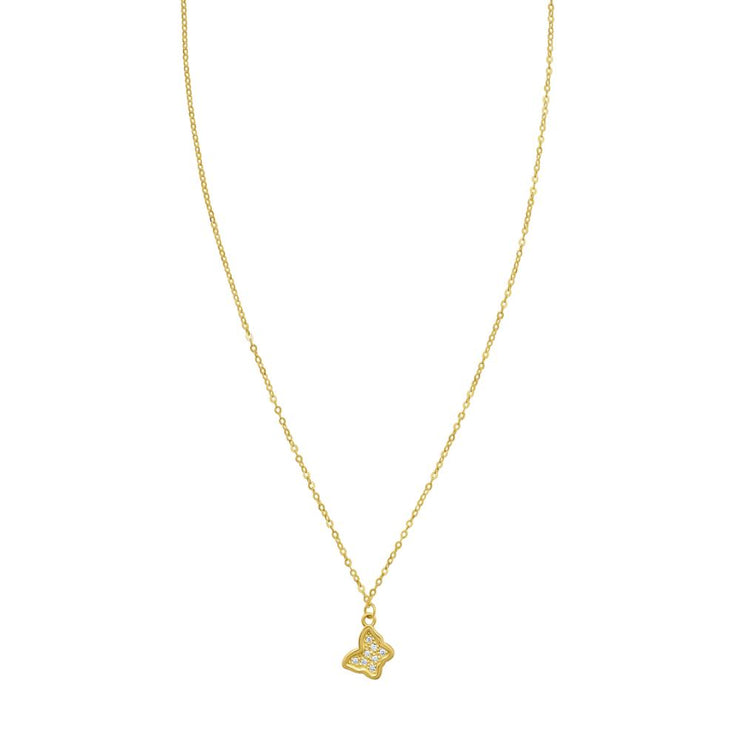 14K Petite Diamond Butterfly Necklace