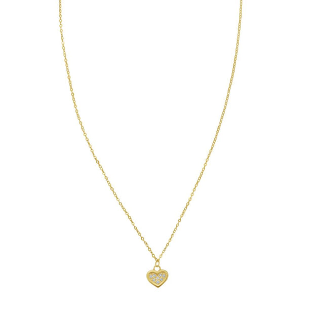 14K Petite Diamond Heart Necklace