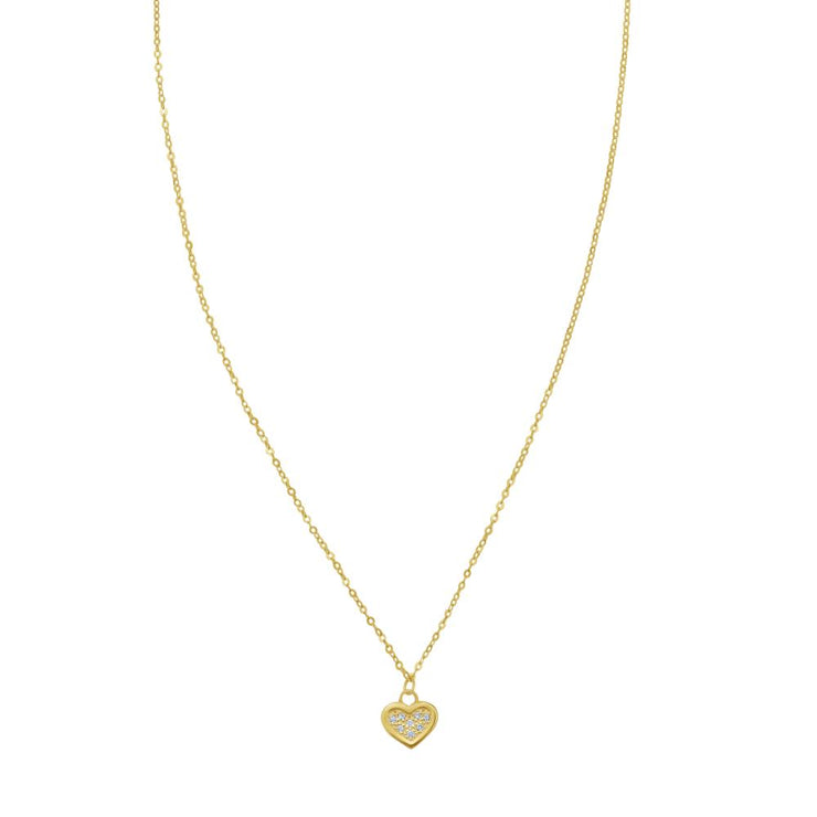 14K Petite Diamond Heart Necklace