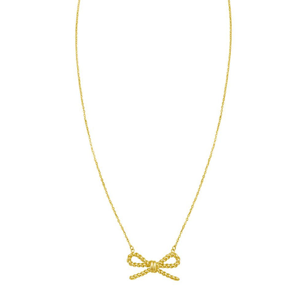 14K Rope Bow Necklace