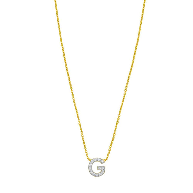 14K Mini Diamond G Initial