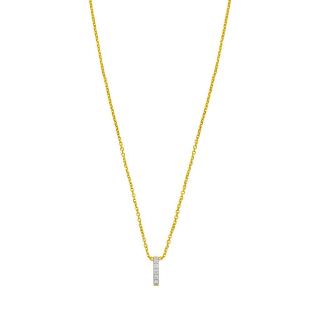 14K Mini Diamond I Initial