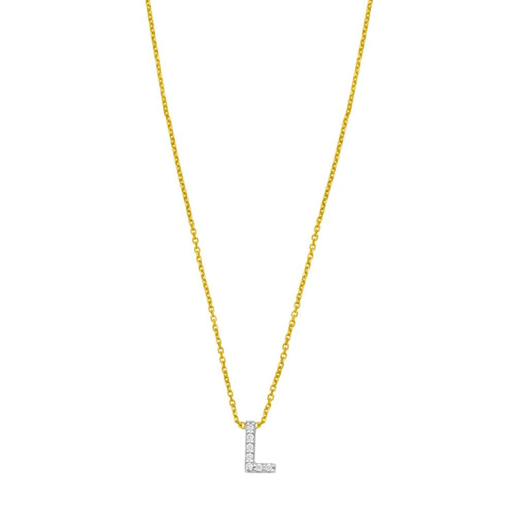 14K Mini Diamond L Initial