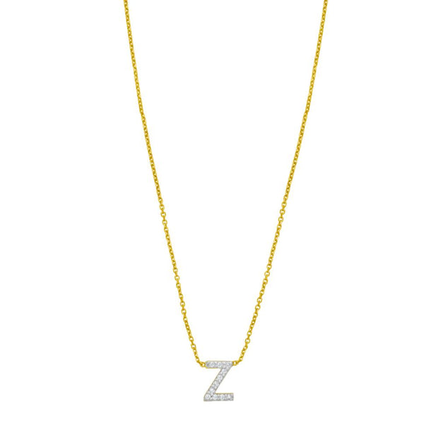 14K Mini Diamond Z Initial