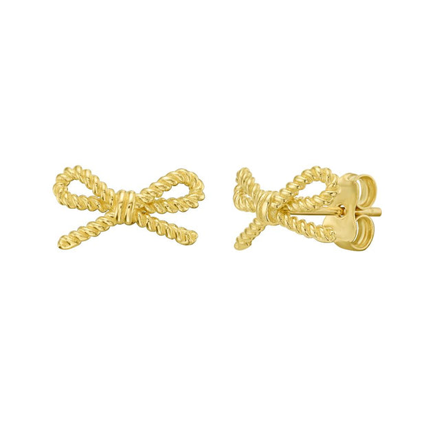 14K Rope Bow Earrings