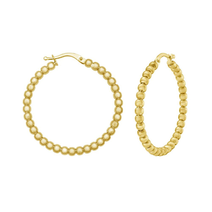 14K Large Bead Hoops