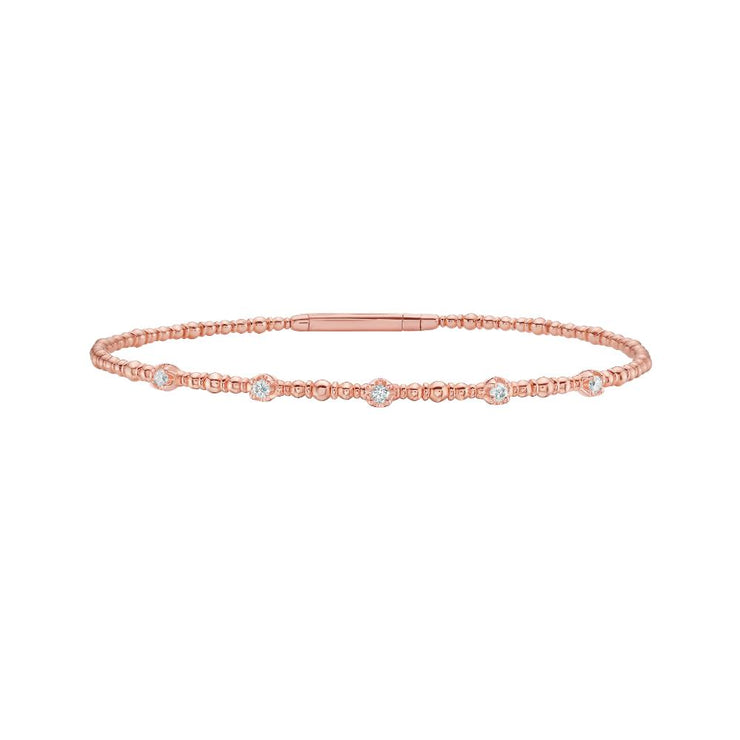 14K .15ct Diamond Beaded Bracelet