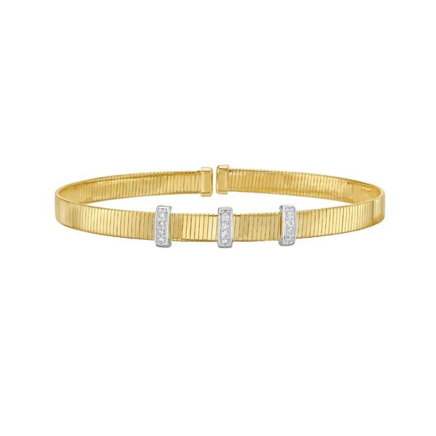 14K .11ct Diamond Station Cuff