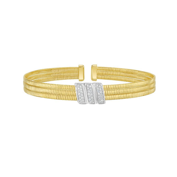 14K .21ct Diamond Omega Triple Cuff