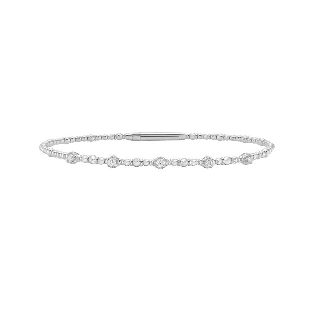 14K .15ct Diamond Beaded Bracelet