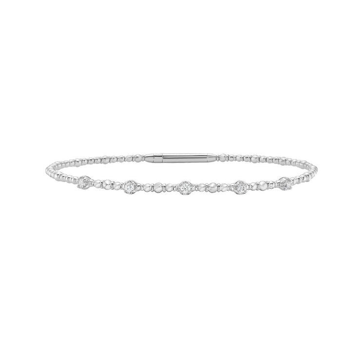 14K .15ct Diamond Beaded Bracelet