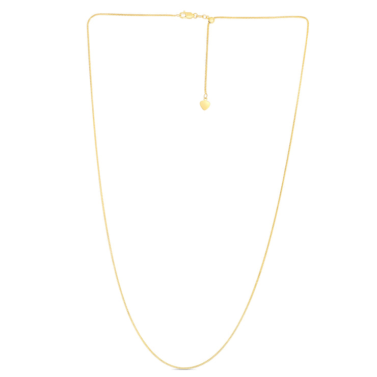 14K Gold 1mm Adjustable Franco Chain