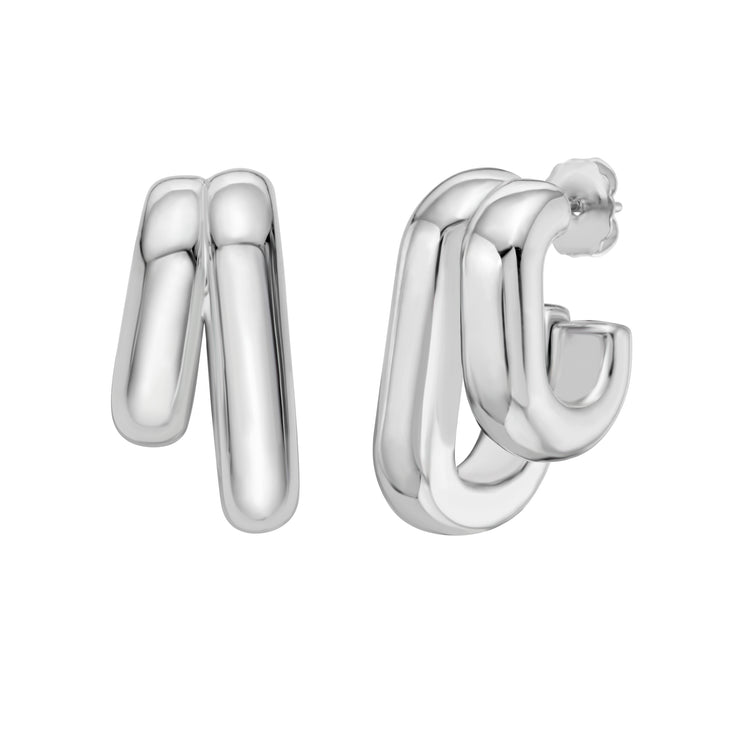 Silver Biggie Smalls Paperclip Hoops