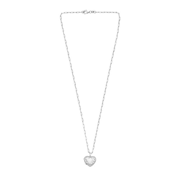 Silver Heart Locket Necklace
