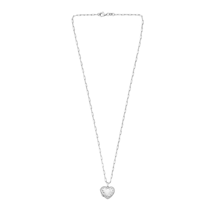 Silver Heart Locket Necklace