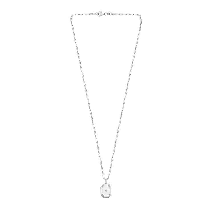 Silver Octagonal Star Locket Necklace