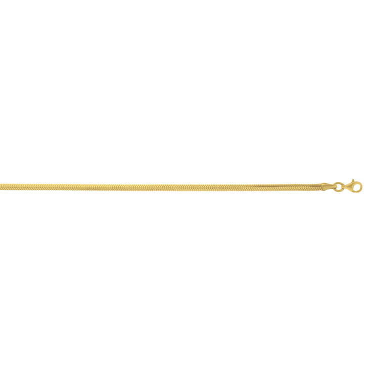 Gold Over Silver 2.6mm Oval Snake Chain
