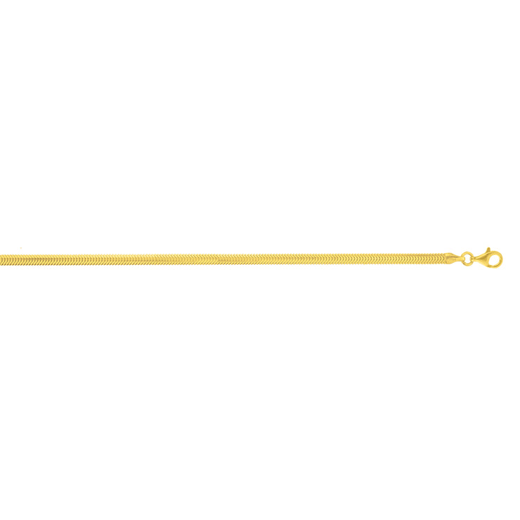 Gold Over Silver 3.3mm Oval Snake Chain