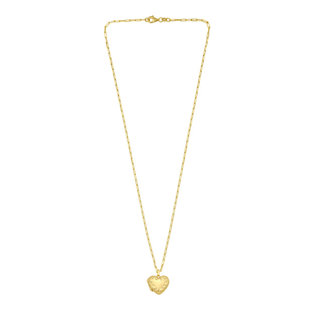 Gold Over Silver Heart Locket Necklace