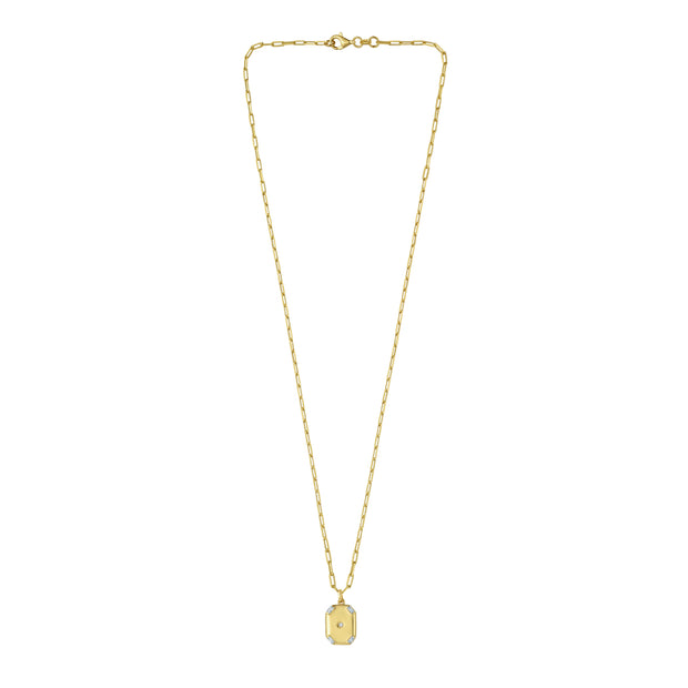 Gold Over Silver Octagonal Star Locket Necklace